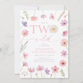 Twee wilde roze Paarse wilde bloemen tweede verjaa Kaart (Voorkant)