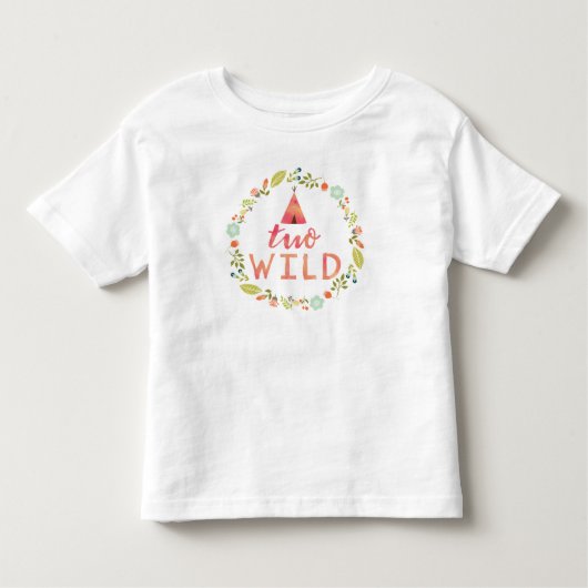 Twee Wilde Roze Tribal Hipster Floral Verjaardag S Kinder Shirts (Voorkant)
