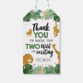 Twee wilde Safari Animals Boy Birthday Favor Gift Cadeaulabel (Voorkant)