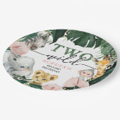 Twee wilde Safari-Borden voor de tweede verjaardag Papieren Bordje (Gekanteld)