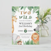 TWEE WILDE Safari Dieren 2e Verjaardag Kaart (Staand voorkant)