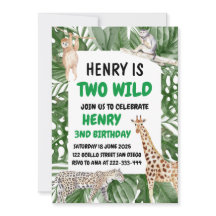 Twee Wilde Safari Dieren 2e verjaardag