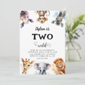Twee Wilde Safari Dieren 2e verjaardag Kaart (Staand voorkant)