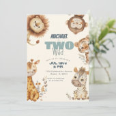 Twee Wilde Safari Dieren 2e verjaardag Kaart (Staand voorkant)