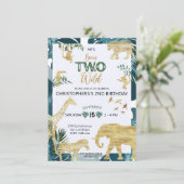Twee Wilde Safari Dieren 2e verjaardag Kaart (Staand voorkant)