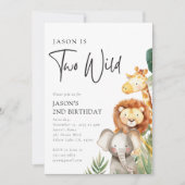 Twee Wilde Safari Dieren 2e verjaardag Kaart (Voorkant)