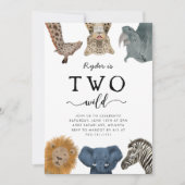 Twee Wilde Safari Dieren 2e verjaardag Kaart (Voorkant)