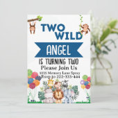 Twee Wilde Safari Dieren 2e verjaardag Kaart (Staand voorkant)