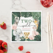 Twee wilde safari dieren 2e verjaardag servetten (Insitu)