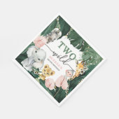 Twee wilde safari dieren 2e verjaardag servetten (Hoek)