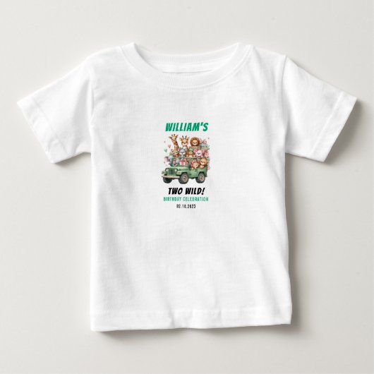 Twee wilde safari-dieren 2e verjaardagsfeestje (Voorkant)