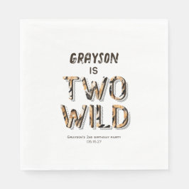 Twee wilde Safari Dieren baby boy 2e verjaardag Servet