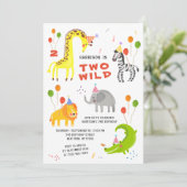 Twee wilde safari-dieren foto QR-code 2e verjaarda Kaart (Staand voorkant)