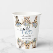 Twee Wilde Safari Dieren Jongen 2e Verjaardag Papi Papieren Bekers (Achterkant)
