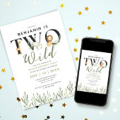 Twee wilde Safari Dieren Jongen 2e Verjaardagsfees Kaart