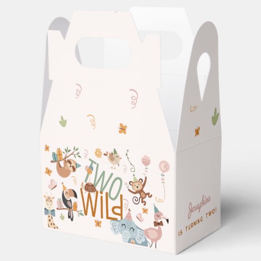 Twee wilde safari dieren kinderen verjaardagsfeest bedankdoosjes (Geopend)