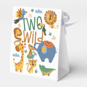 Twee wilde safari dieren kinderen verjaardagsfeest bedankdoosjes (Achterkant)