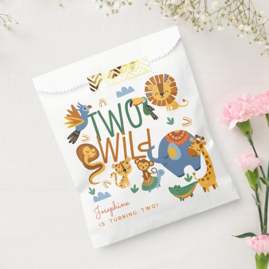 Twee wilde safari dieren kinderen verjaardagsfeest bedankzakje (Gezegeld)