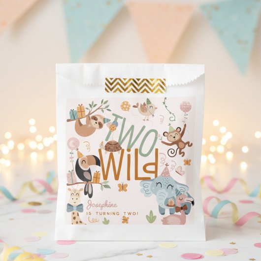 Twee wilde safari dieren kinderen verjaardagsfeest bedankzakje