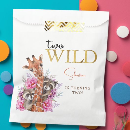 Twee wilde safari dieren kinderen verjaardagsfeest bedankzakje