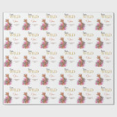 Twee wilde safari dieren kinderen verjaardagsfeest cadeaupapier (Vlak)