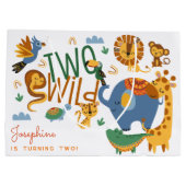 Twee wilde safari dieren kinderen verjaardagsfeest groot cadeauzakje (Achterkant)