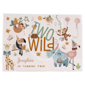 Twee wilde safari dieren kinderen verjaardagsfeest groot cadeauzakje (Achterkant)