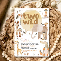 Twee wilde safari dieren kinderen verjaardagsfeest