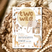 Twee wilde safari dieren kinderen verjaardagsfeest kaart