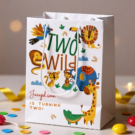 Twee wilde safari dieren kinderen verjaardagsfeest medium cadeauzakje