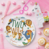 Twee wilde safari dieren kinderen verjaardagsfeest papieren bordje (Feest)