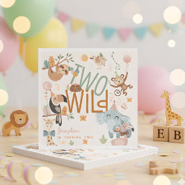 Twee wilde safari dieren kinderen verjaardagsfeest servet