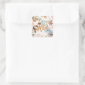 Twee wilde safari dieren kinderen verjaardagsfeest vierkante sticker (Tas)