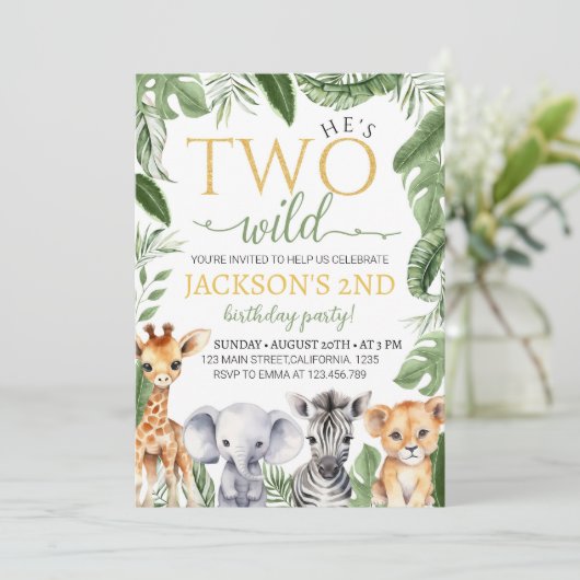 Twee wilde Safari-dieren op zaterdag Kaart (Staand voorkant)