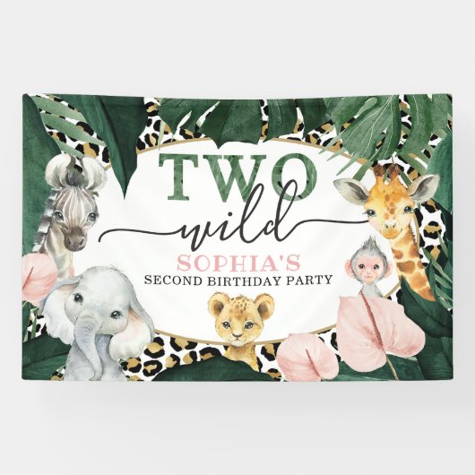 Twee wilde Safari-dieren op zaterdag Spandoek (Horizontaal)