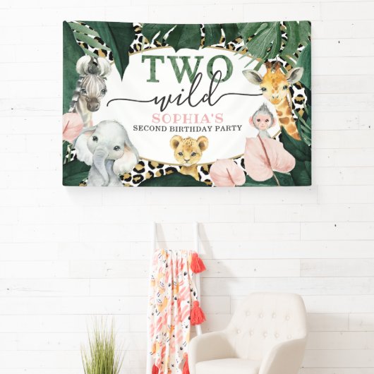 Twee wilde Safari-dieren op zaterdag Spandoek (Insitu)