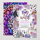 Twee wilde Safari-dieren regenboogschaafkaetah op  Kaart (Voorkant / Achterkant)