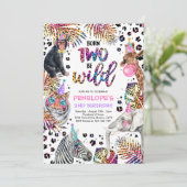 Twee wilde Safari-dieren regenboogschaap Birthday Kaart (Staand voorkant)