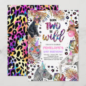 Twee wilde Safari-dieren regenboogschaap Birthday Kaart (Voorkant / Achterkant)