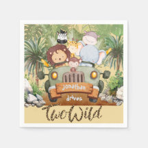 Twee wilde safari-dieren rijden in auto 2e verjaar