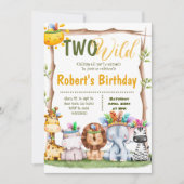 Twee wilde safari dieren tribal verjaardag kaart (Voorkant)