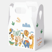 Twee wilde safari dieren tweede verjaardagsfeestje bedankdoosjes (Geopend)