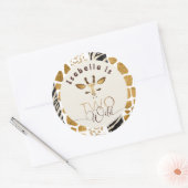 Twee wilde Safari dierenprint giraf verjaardag Ronde Sticker (Envelop)