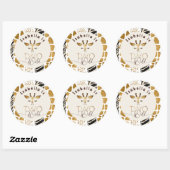 Twee wilde Safari dierenprint giraf verjaardag Ronde Sticker (Vel)