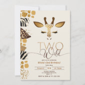 Twee wilde safari geslacht neutrale giraffe verjaa kaart (Voorkant)