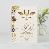 Twee wilde safari geslacht neutrale giraffe verjaa kaart (Staand voorkant)