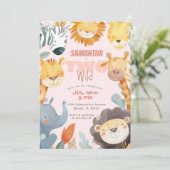 Twee wilde Safari Meisjes 2e tweede roze verjaarda Kaart (Staand voorkant)