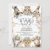 TWEE WILDE | Safari Oerwoud Dieren 2e Verjaardag J Kaart (Voorkant)