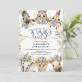 TWEE WILDE | Safari Oerwoud Dieren 2e Verjaardag J Kaart (Staand voorkant)