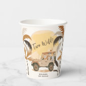 Twee wilde Safari Oerwouden 2e Verjaardag Papieren Bekers (Achterkant)